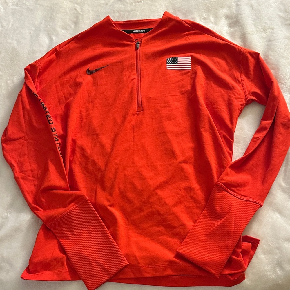 Nike Red Quarter-Zip with USA Flag